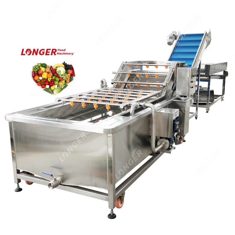 Air Bubble Conveyor Belt Fruit Citrus Washer Orange Washing Process Citrus Cleaning Machine