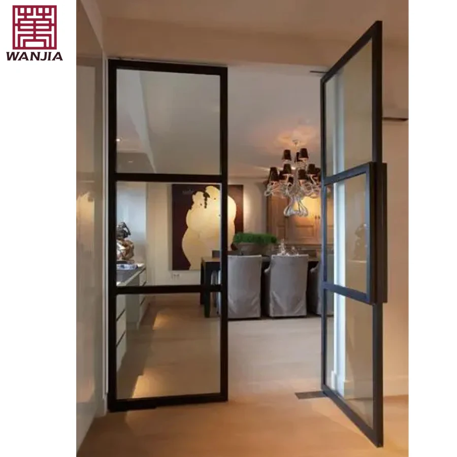 Minimalist design commercial store front casement glass door aluminum casement doors