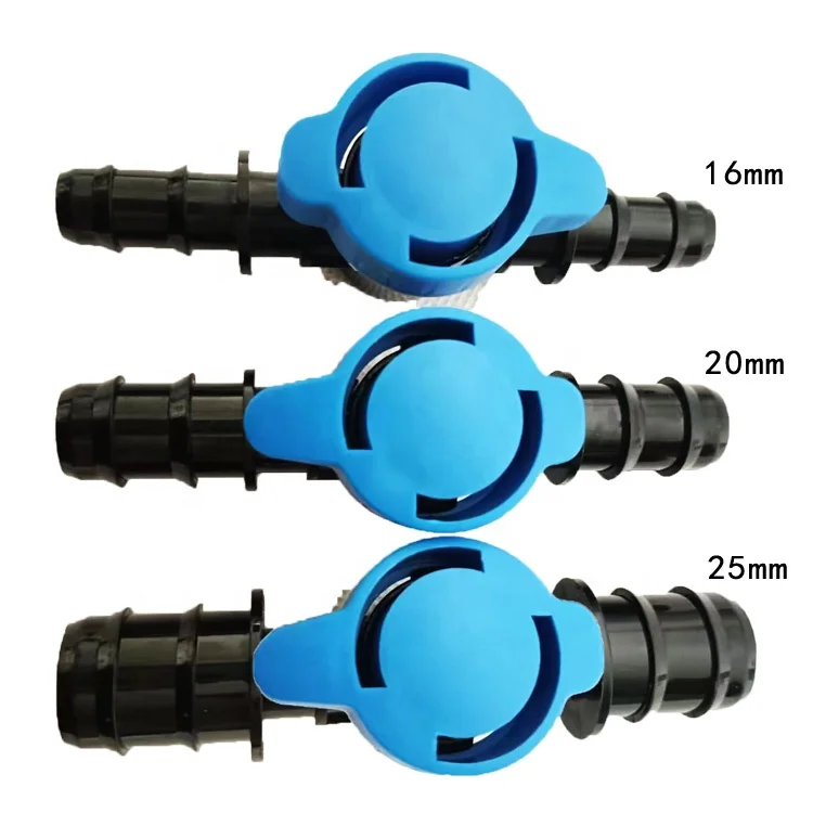 Agricultural Garden Drip Irrigation system Fittings 20MM High Quality Plastic Barb Coupling Valve Mini Valve