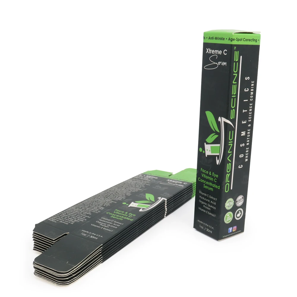 Custom 60ml 30ml Essential Oil Bottle Cosmetic Paper Packaging Folding Box Spot UV