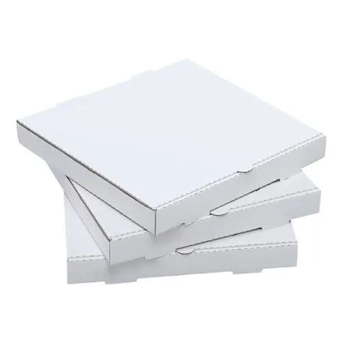 Картонные белые гофрированные коробки для пиццы