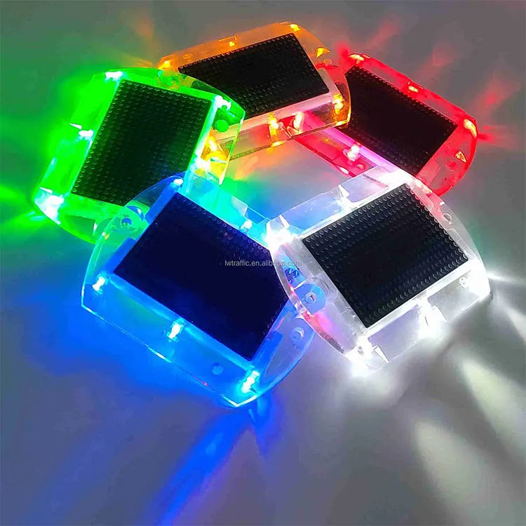 IP68 waterproof 360 degree small rise plastic transparent temporary pavement markers highway installation reflective road stud