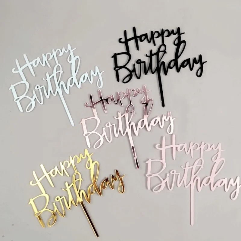 Лидер продаж аксессуары для торта на заказ акриловый Топпер для торта «С Днем Рождения»