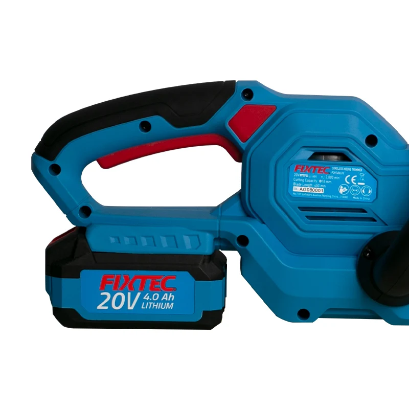 FIXTEC Cordless Hedge Trimmer 20V Handheld Hedge Cutter 450m Grass Trimmer