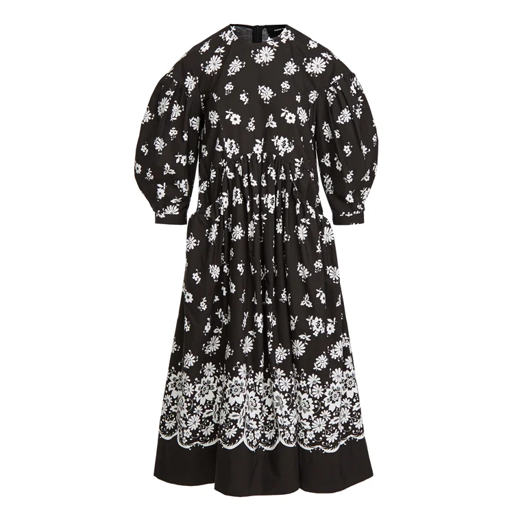 Women clothes Long&Short Sleeve Ladies Dress Boho Floral Print Maxi Dress Elegant Casual Black Dresses