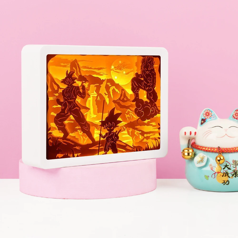 Custom Photo Frames Picture Comics Dragon Balls Z Goku Figure Anime Kids Room Lights 3D Light Lamp For Boys Gifts