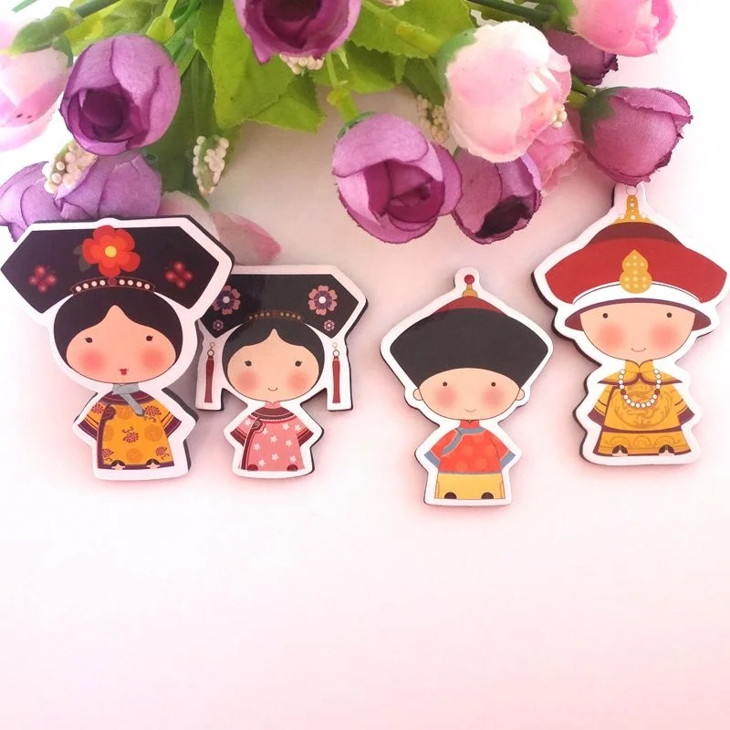 Promotional gift factory price custom EVA fridge magnets, printing cartoon China ancient people refrigerator stickers
