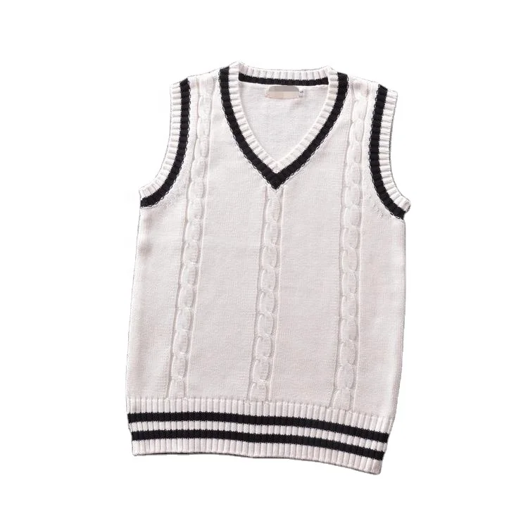 
College British style V-neck men and women twist color JK school uniform cos sleeveless vest sweater 