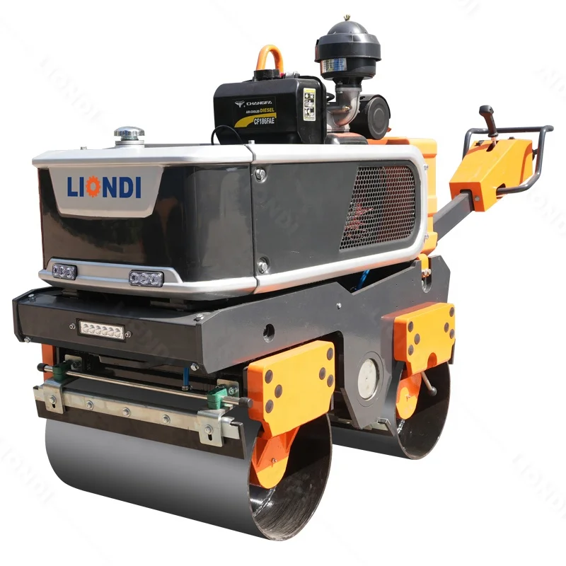 Small double-drum 800 kg hydraulic vibration walk behind double-drum roller hand push asphalt roller DWR-D800