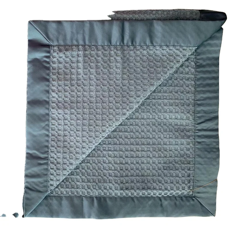 Thicken  Linen Vintage Waffle Weave Sofa Blanket With Satin Receiving Blankets Custom Logo