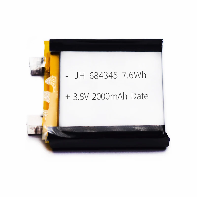 IEC62133/KC/UN38.3 Сертифицированный 684345 3 7 В 2000 мАч литий-полимерный Липовой Аккумулятор для умных часов