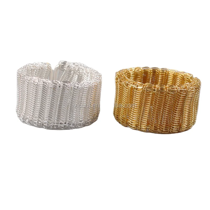Metal wire gold and silver handmade wedding napkin ring