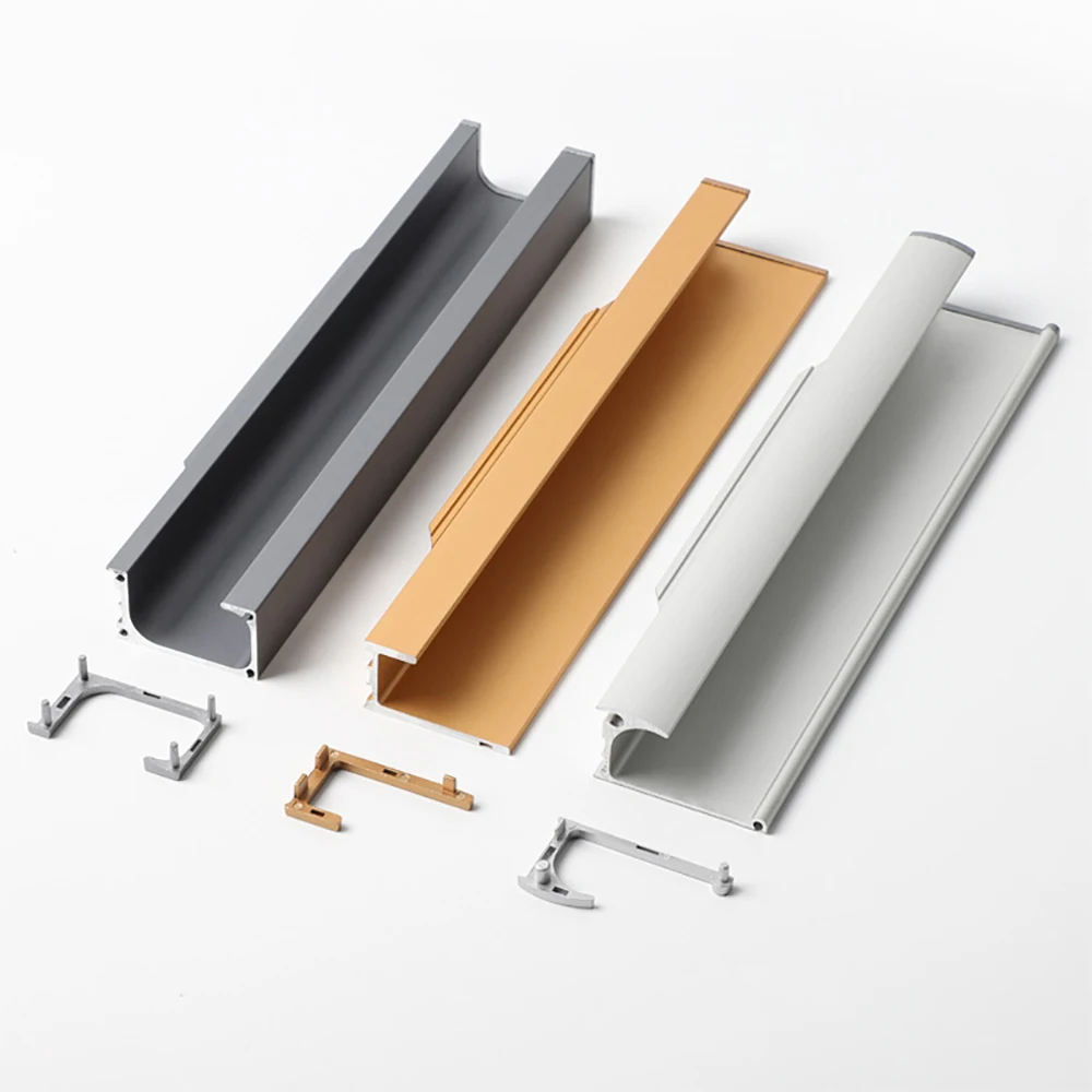 Furniture Aluminium Kitchen Cabinet Aluminum Extruded Continous Handle Profile G handle Profile