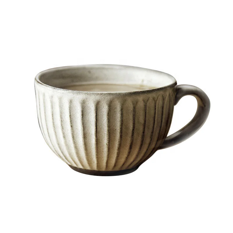 Vintage Pottery Cup Latte Mug 350ml Ceramic Beer Stein Mug