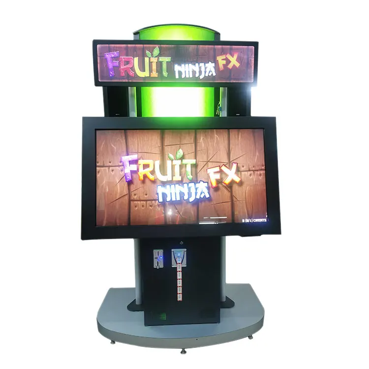 Amusement park coin operated finger touch screen fruit ninja ticket redemption video game machine