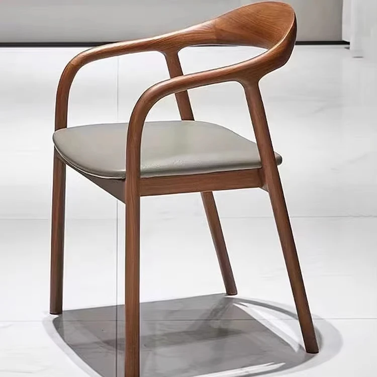 Cheap Classic Designer Leisure Ash Wood Chair Solid Wood Seat Backrest 57*58*80cm Ash Solid Wood Chair