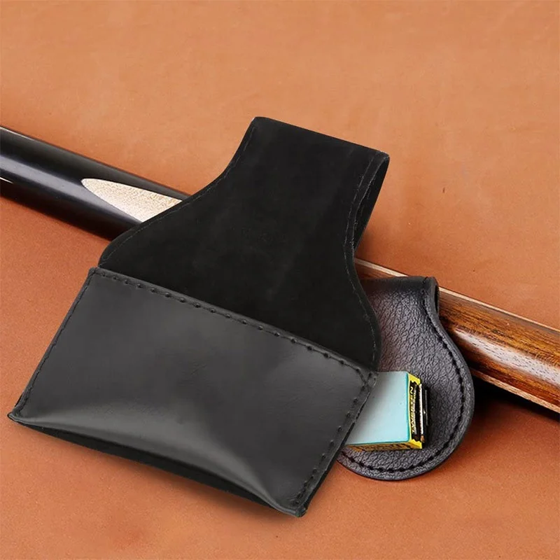 Professional Pool Gym Chalk Pouch Pu Leather Cue Chalk Holder Pouch Bag For Billiards