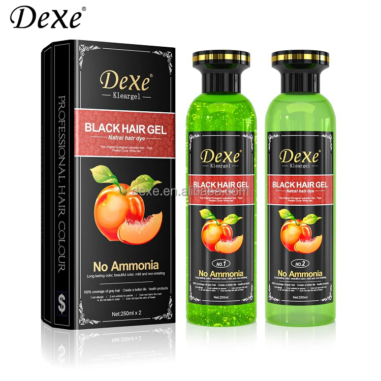 Dexe Organic Herbal 200ml x 2 500ml x 2 Clean Water Gel Shampoo Cream Oil Black Hair Color Dye Original Factory Private Label