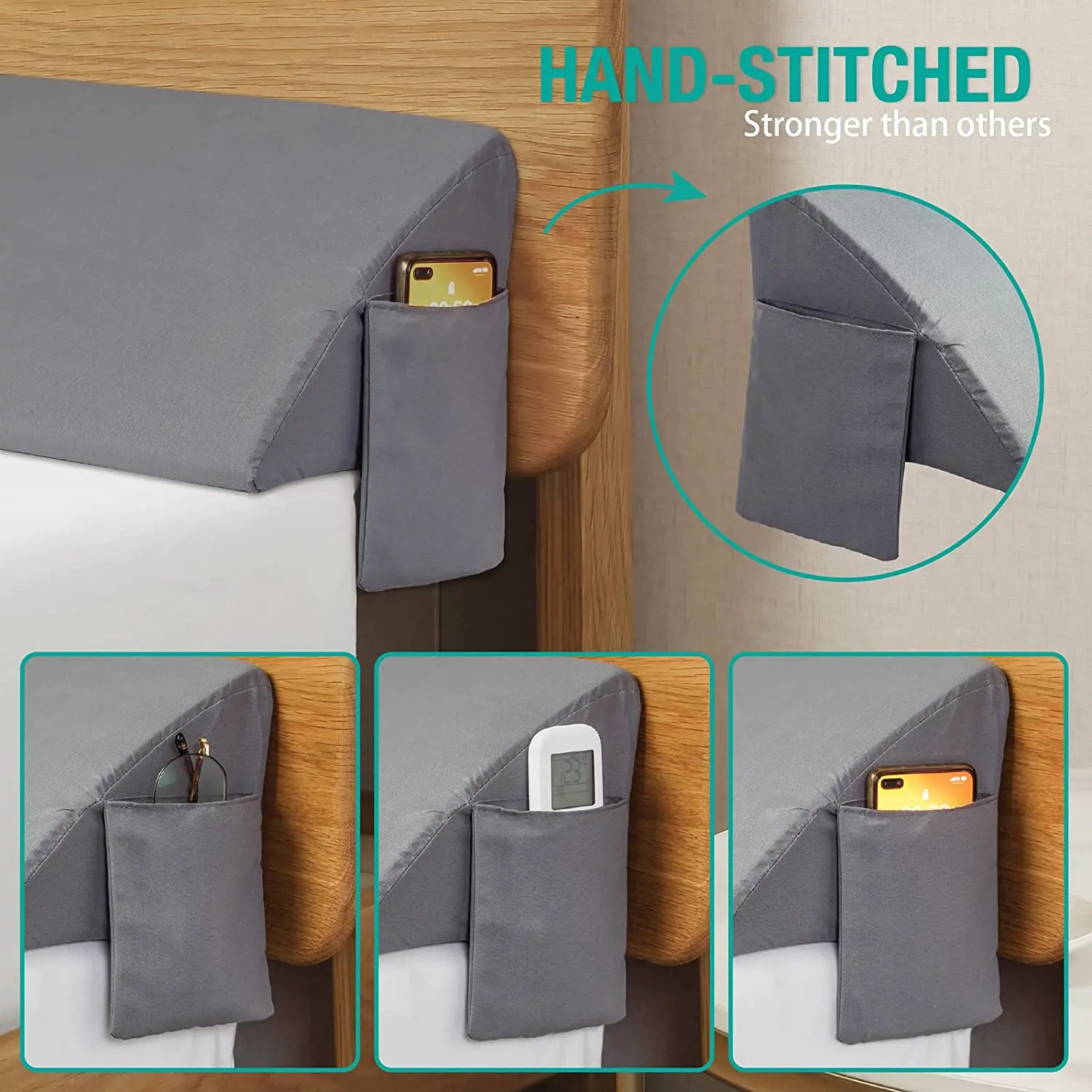 Customized Color Queen Size Memory Foam Mattress Wedge Bed Gap Filler Bed Wedge Headboard Pillow