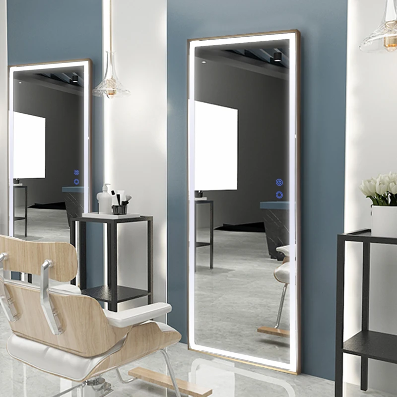 Best Design Standing Full Dressing Led Mirror Barbershop Mirror For Hair Salon