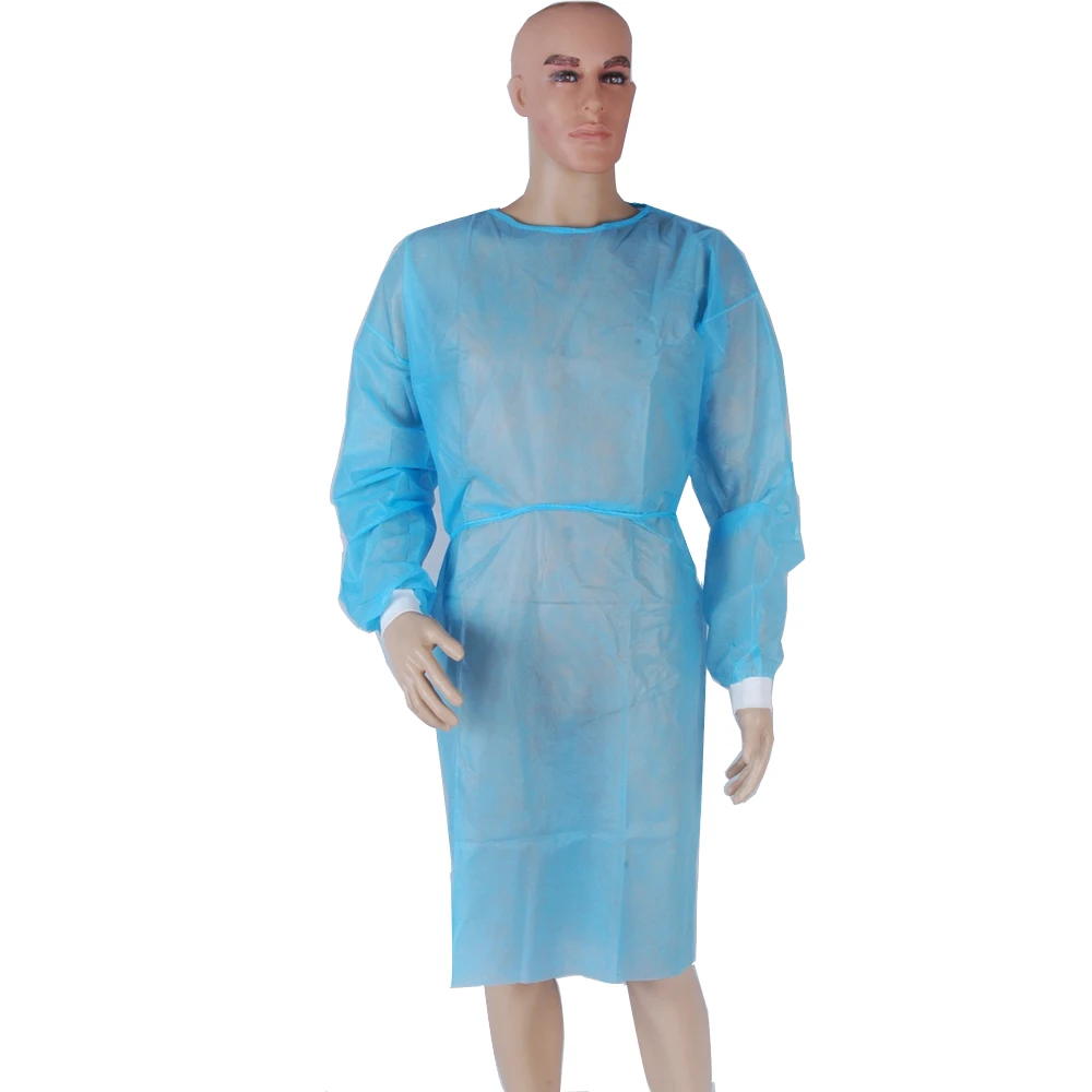 
PPE Disposable Blue Isolation Gown Pe Coated Pp Non - Woven Isolation Gown 