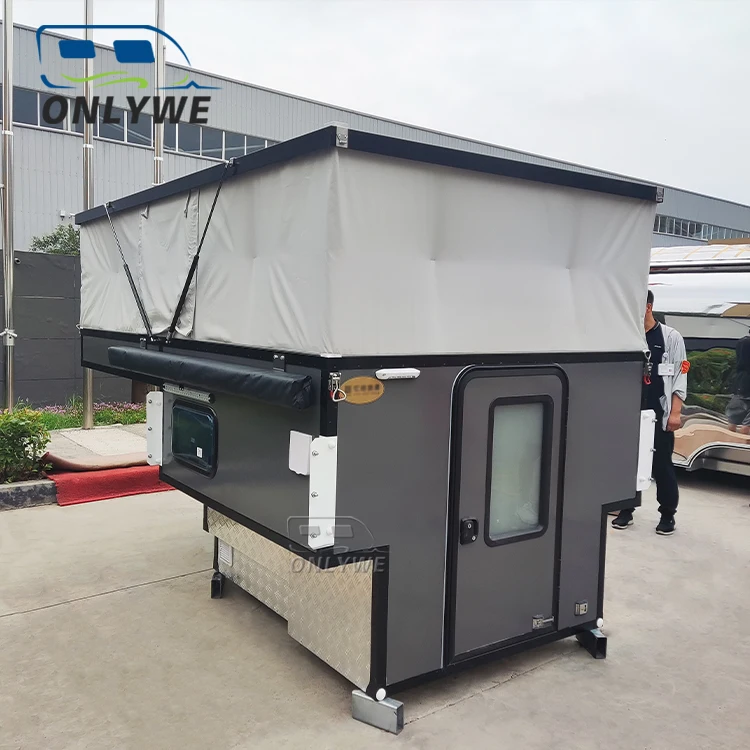 ONLYWE Off Road Pickup Truck Bed Camper Slide In Pop Up Flatbed Truck Camper 4x4 Overland Expedition Truck Camper for Pickup