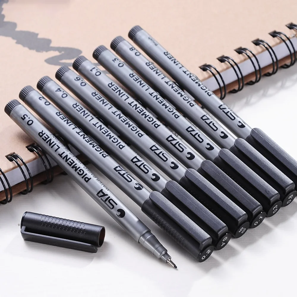 Custom Fine Line Drawing Pigment Liner Ink Pen Set Sketching Pen with Felt Tip for Arabic Islamic Art Calligraphy Made Plastic