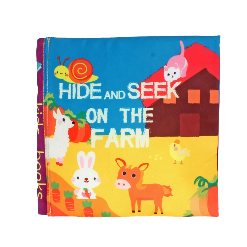 2020 New Products baby safe Early education cloth book Toy HIDE and SEEK on the Farm D141B