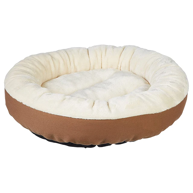Factory Winter Round Plush Flannel Top Dog Mat Polyester Canvas Cheap Pet Sofa Bed
