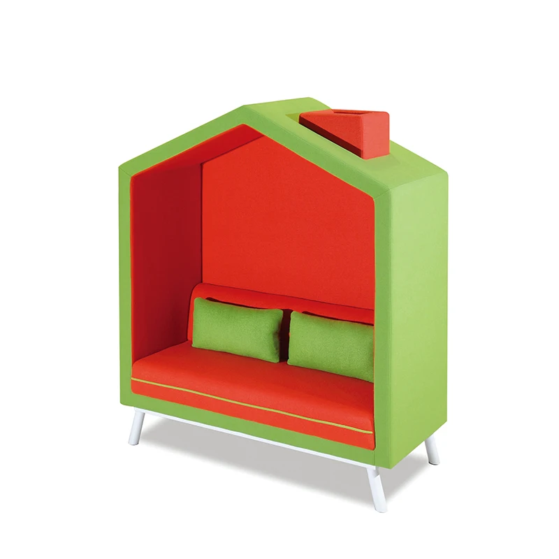 Office Meeting Pod Telephone Booth Chatting Pod Meeting Sofa Fabric Booth Sofa Sound Insulation Coffee Bar
