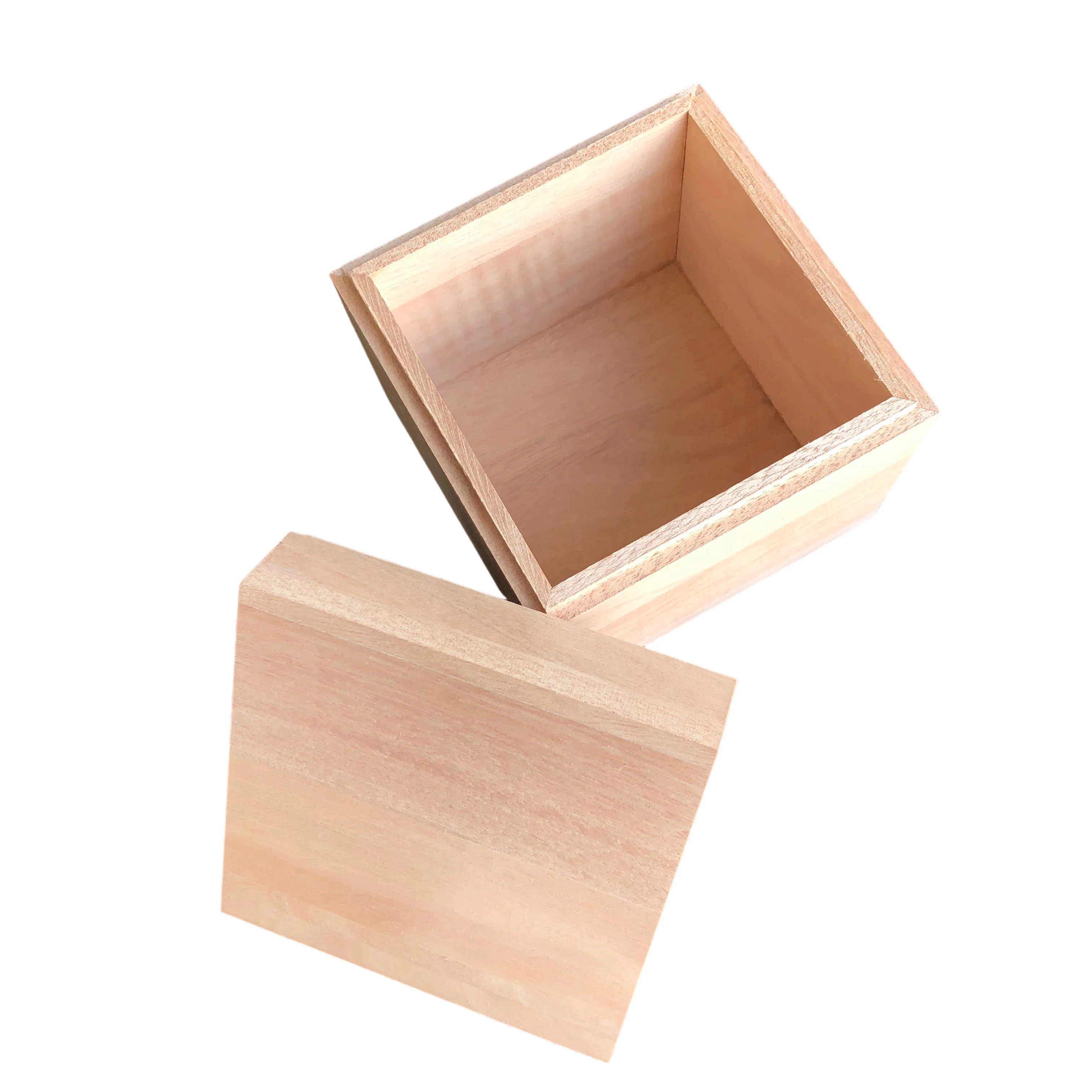 Wholesale Handmade Cheap Unfinished Packaging Mahogany Gift Wooden Storage Box With Lid