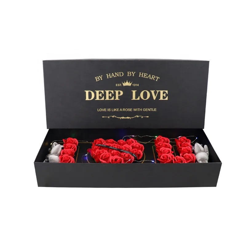 
Wholesale Custom Luxury Cardboard Deep Love Rectangle Heart Roses I LOVE YOU Mom Gift Box For Mothers Day Flower Boxes 