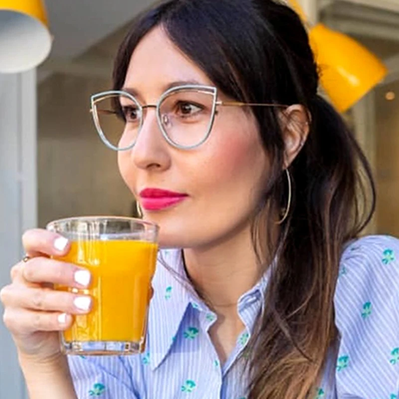  SHINELOT 95597 New Fashion Optical Frames Anti Blue Light Blocking Glasses Women Retro Computer Eyeglasses Fit