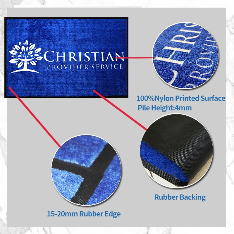 Custom Doormats 100% Nylon Pile Luxury Logo Carpet Logo Rugs