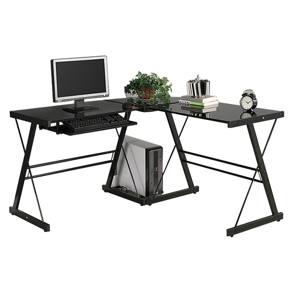 Wholesale PC Home Office Furniture Wooden Desk Metal Frame Laptop Shelf Corner Cheap Table for Computer with Hutch