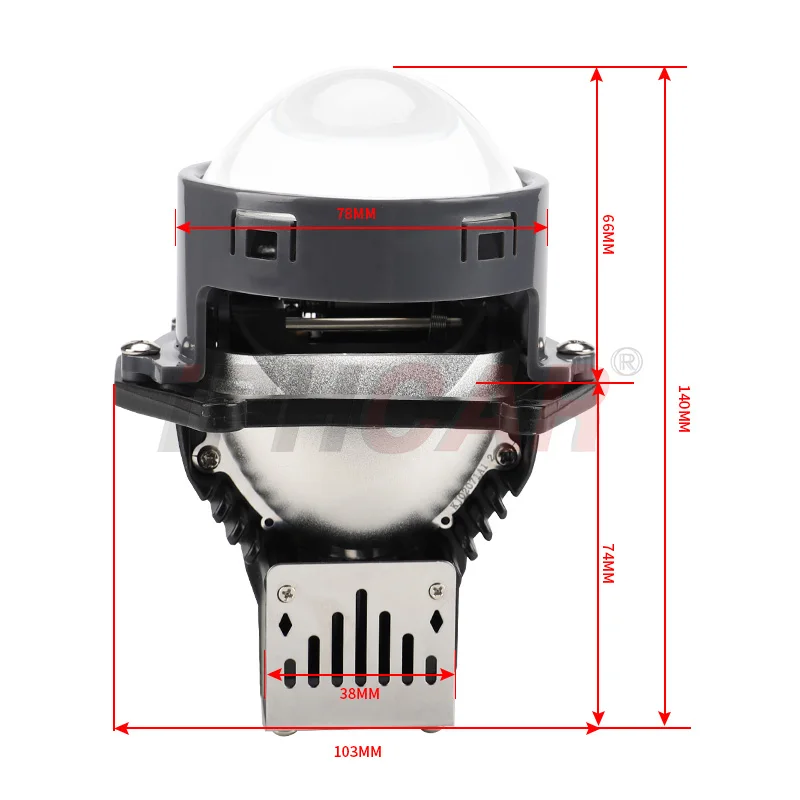 iPHCAR Auto Parts Premium 3inch LED Laser Projector Lens with Flat Cut Off Blue Lens Coated