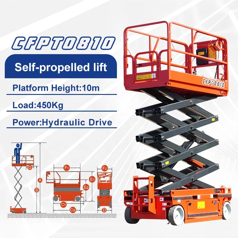 aerial personal lift manufacturer supply electric hydraulic wheeled self-propelled aerial scissor lift