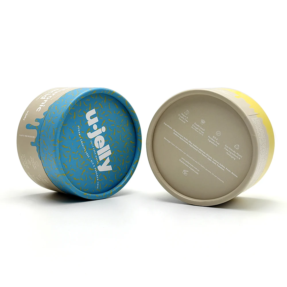 Luxury printing Cardboard Paper Tube For Food Protein Powder Packaging Vitamin Capsule Packaging Tube