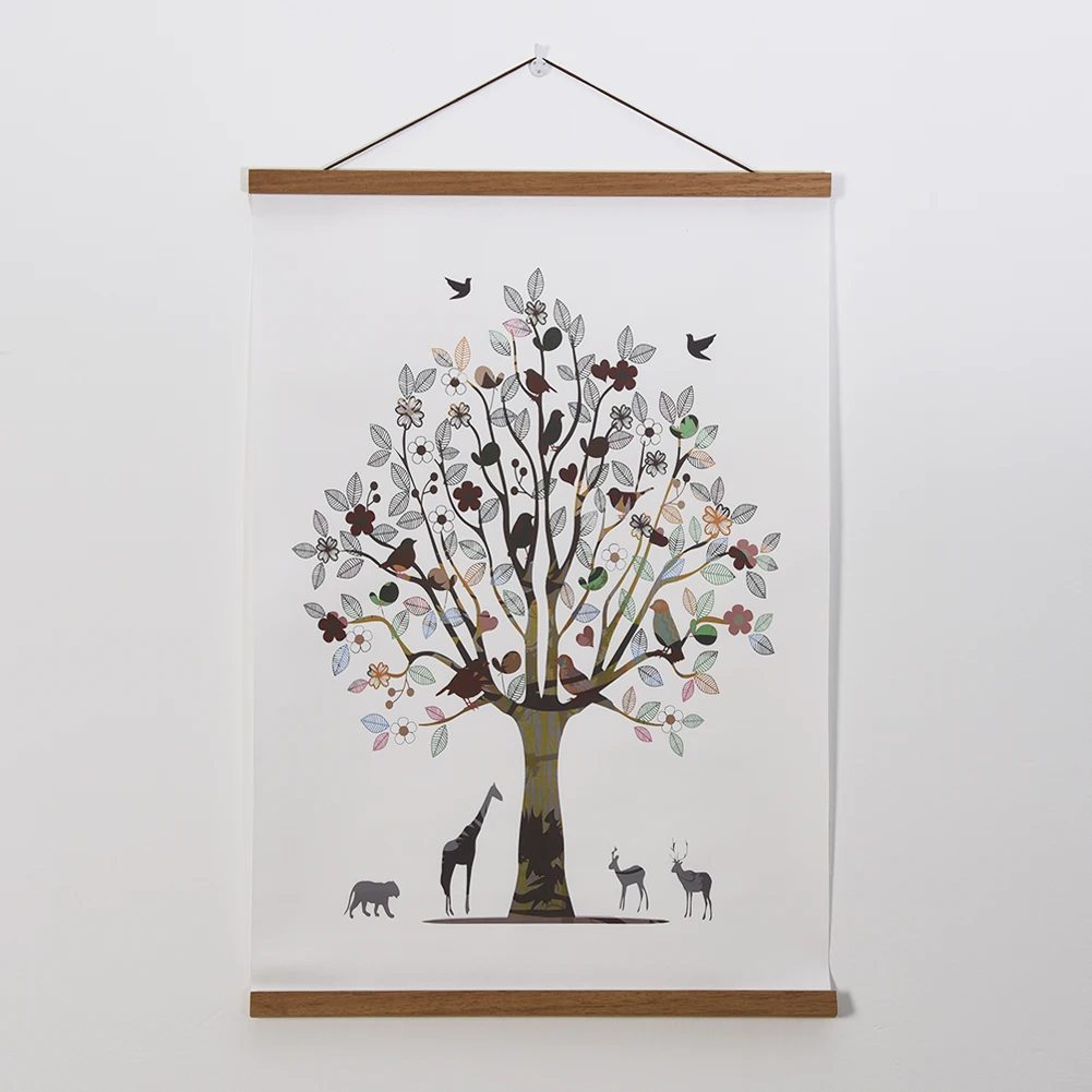 DIY assemble timber solid wood magnetic poster frame hanger for photo picture wall decoration