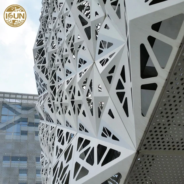 Алюминиевые облицовочные системы, внешние настенные панели, металлический Перфорированный фасад