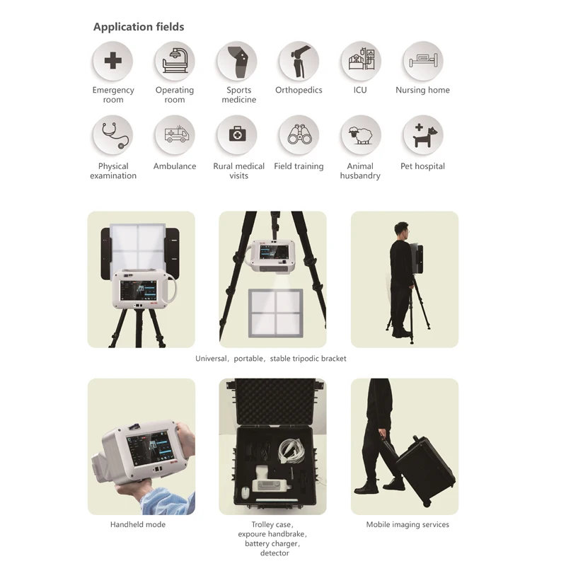 Hospital Clinic Use Mobile Portable Digital X Ray Scan Digital Xray System Animals Portable X Ray Build-in Computer System X-Ray