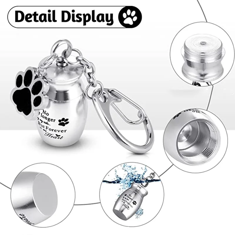 Hot Selling Pet Urns Keychain for Dog Cat Ashes Pet Ashes Keepsake Cremation Keychain