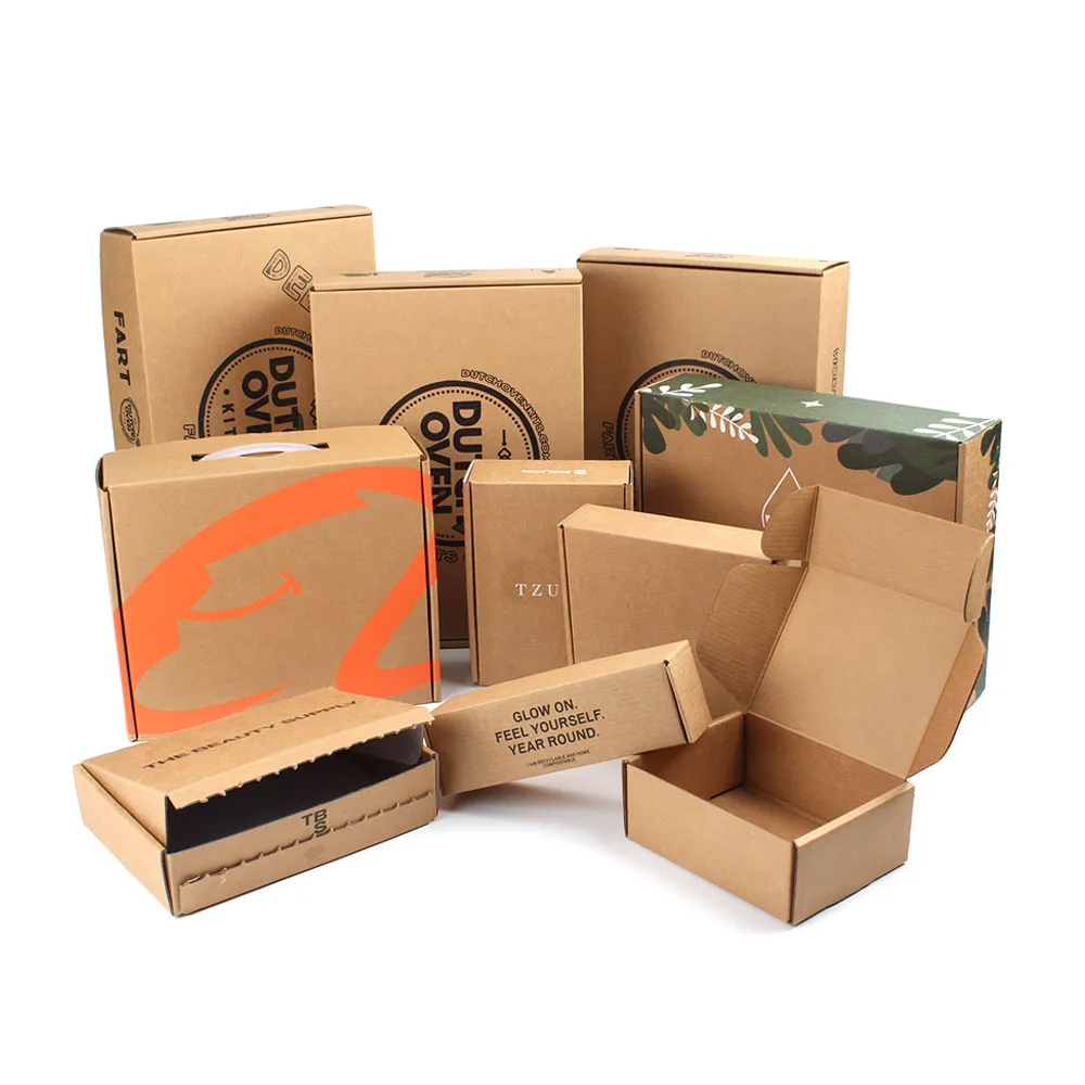 Yilucai Custom Brown Kraft Corrugated Shipping Mailing Fleece Throw Blanket Packaging Box
