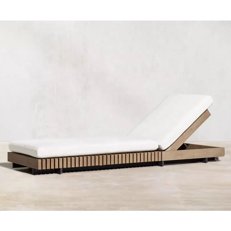 New arrival hot sale patio outdoor furniture teak sunbed garden lounge chaise