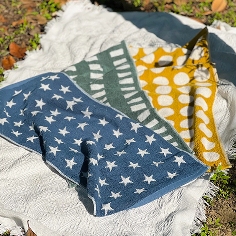 2023 Wholesale jacquard  Geometric hand towel 100% cotton custom logo super soft face towel gift set