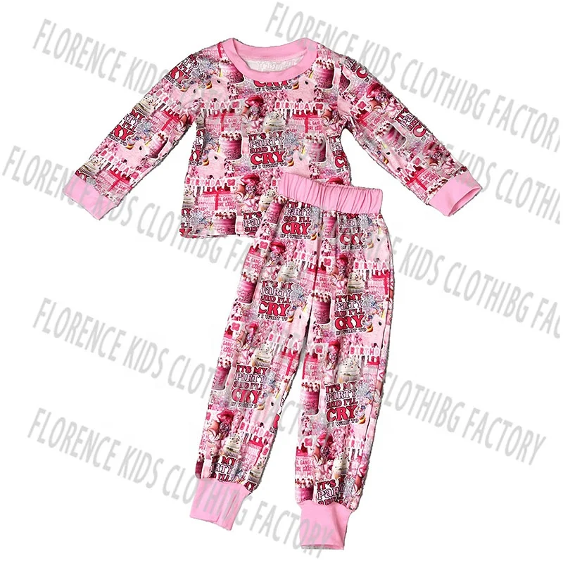 DH ODM traje de ninas custom birthday party print toddler children jopgger clothes set  outfits for teen girls