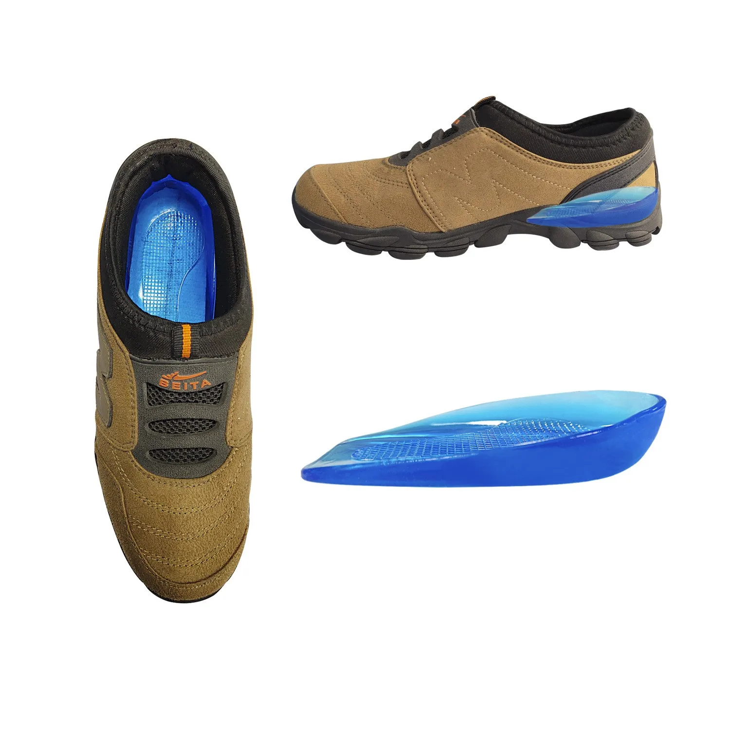Men and Women Shoe Pad Sports Insert Sneaker Gel Sole u-shaped heel insole comfort honeycomb soft silicone gel heel cup