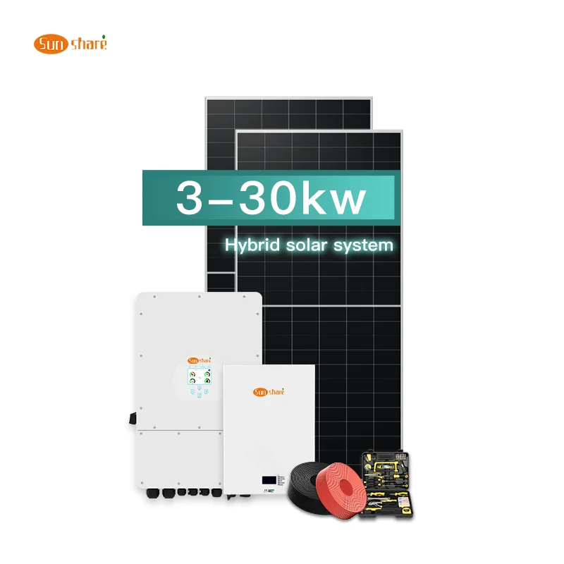 10000W 10KW Hybrid Solar Power System 220V 380V Three Phase Inverter 8KW 10KW 20KW 30KW Solar Panels System
