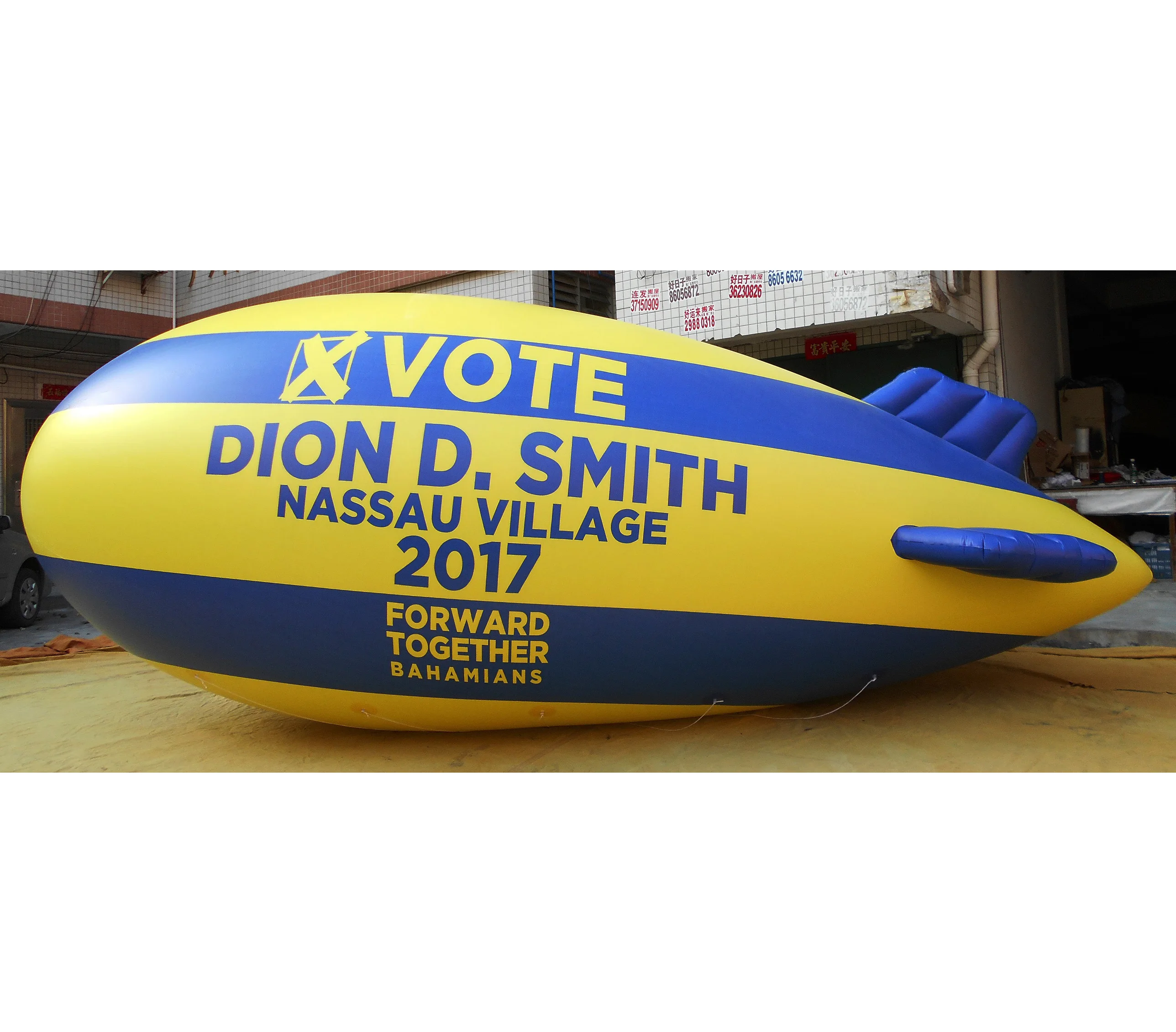 BOYI full printing Inflatable airship balloon pvc inflatable blimp balloon