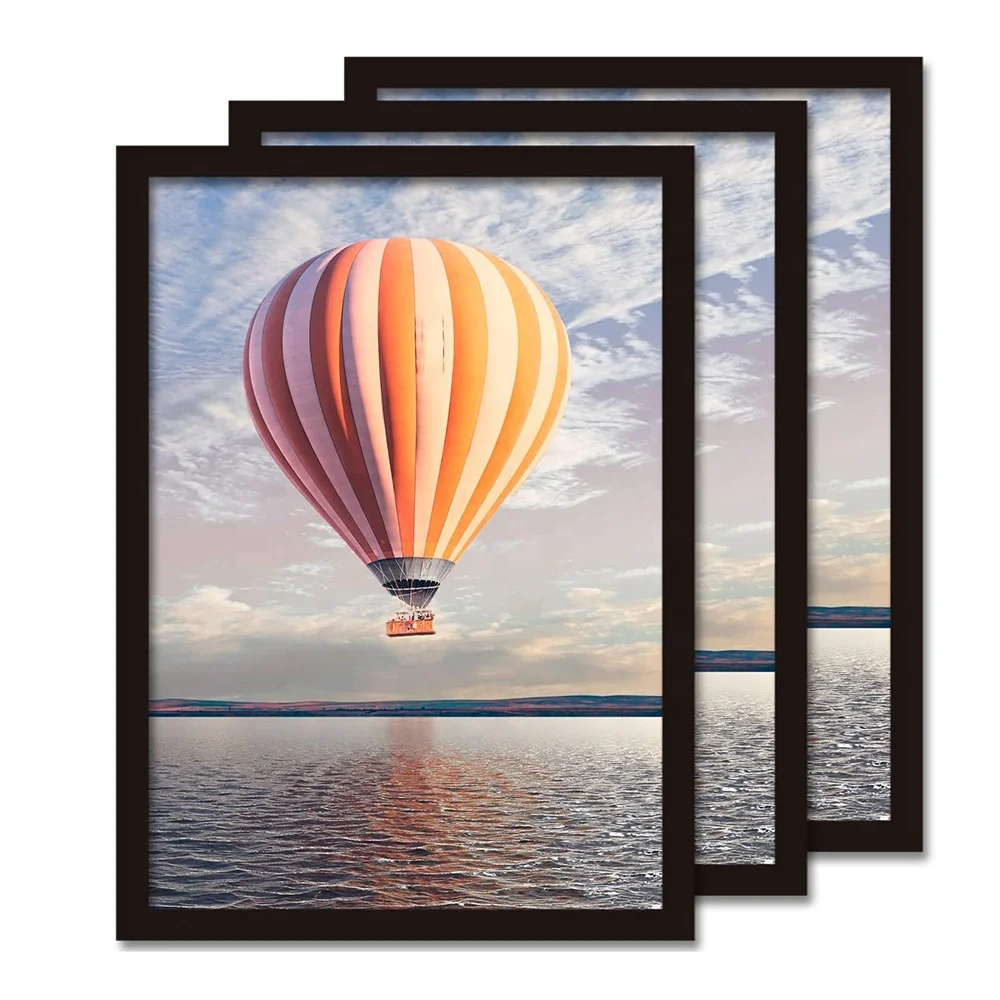 Black Picture Frame for Wall and Tabletop Display Photo Picture Frame with Clear Plexiglass for Vertical or Horizontal Display